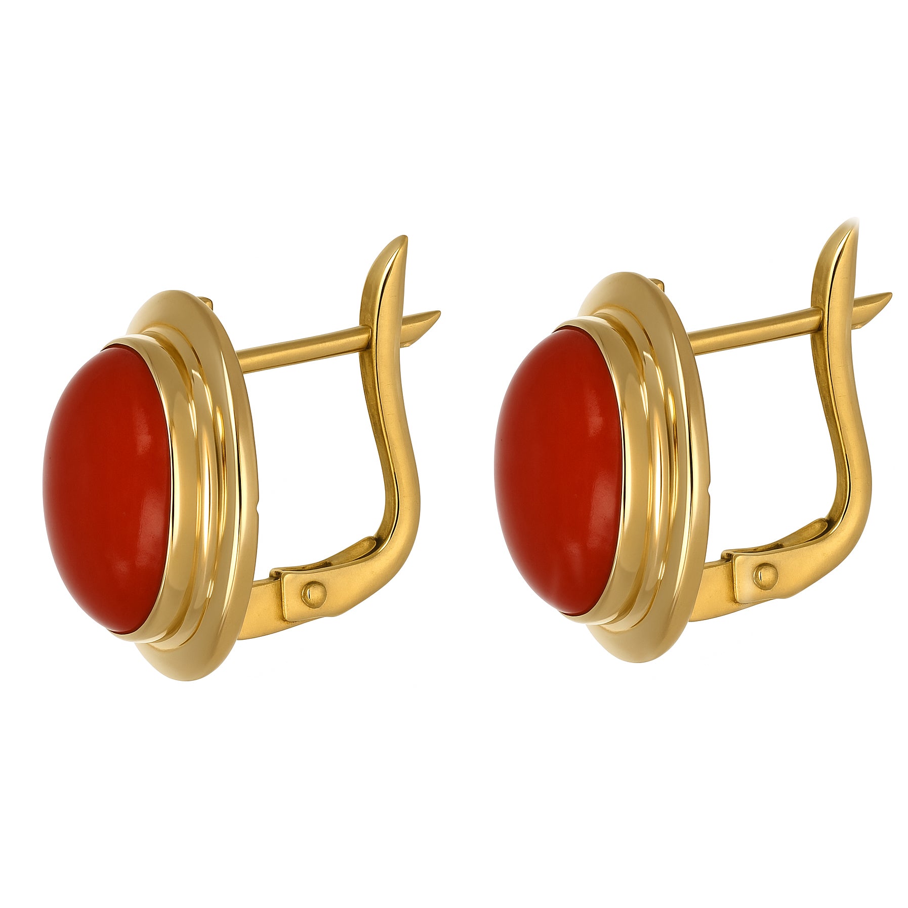 Orecchini - 18 carati Oro giallo - Corallo