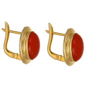 Orecchini - 18 carati Oro giallo - Corallo