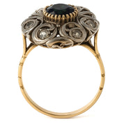 Anello in Oro Giallo ,Oro Bianco 18 carati -zaffiro Diamanti