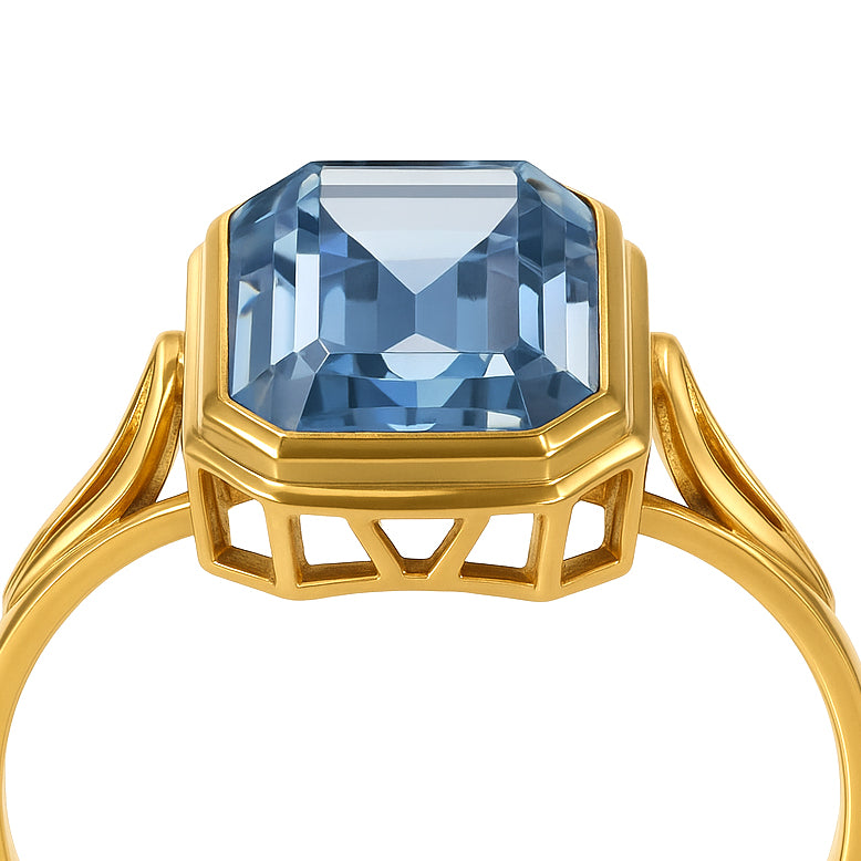 Anello - 18 carati Oro giallo - 3.60ct. tw. Topazio