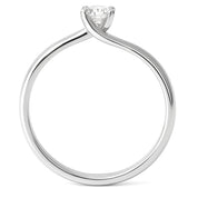 Anello - 18 carati Oro bianco - 0.15ct. tw. Diamante (Naturale)