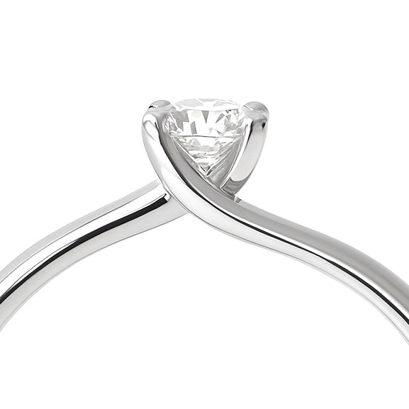 Anello - 18 carati Oro bianco - 0.15ct. tw. Diamante (Naturale)