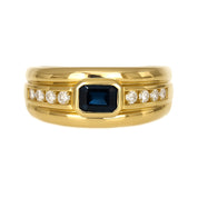 Anello - 18 carati Oro giallo - 0.61ct. tw. Zaffiro - Diamante