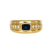 Anello - 18 carati Oro giallo - 0.61ct. tw. Zaffiro - Diamante