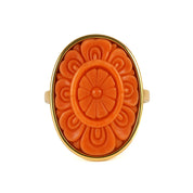 Anello - 18 carati Oro giallo Corallo