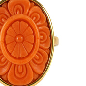 Anello - 18 carati Oro giallo Corallo