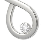 Collana con ciondolo - 18 carati Oro bianco - 0.015ct. tw. Diamante (Naturale)
