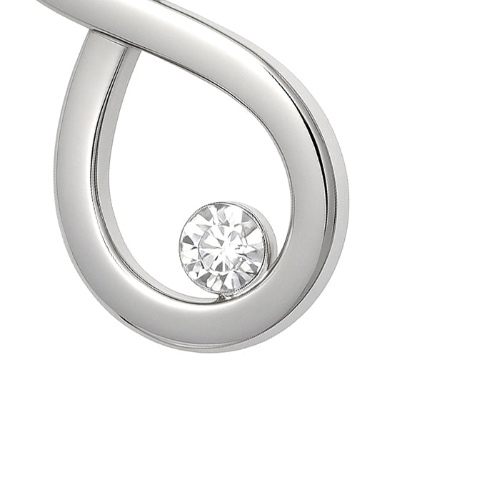 Collana con ciondolo - 18 carati Oro bianco - 0.015ct. tw. Diamante (Naturale)