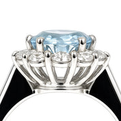 Anello - 18 carati Oro bianco - 3.10ct. tw. Topazio - Diamante