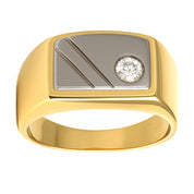 Anello - 18 carati Oro bianco, Oro giallo - 0.08ct. tw. Diamante (Naturale)