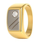 Anello - 18 carati Oro bianco, Oro giallo - 0.08ct. tw. Diamante (Naturale)