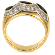 Anello - 18 carati Oro giallo, Oro bianco - 1.95ct. tw. Zaffiro - Diamante