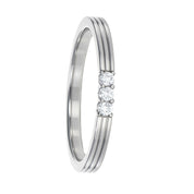 Anello - 18 carati Oro bianco - 0.08ct. tw. Diamante (Naturale)