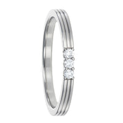 Anello - 18 carati Oro bianco - 0.08ct. tw. Diamante (Naturale)