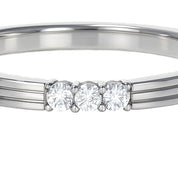 Anello - 18 carati Oro bianco - 0.08ct. tw. Diamante (Naturale)