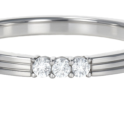 Anello - 18 carati Oro bianco - 0.08ct. tw. Diamante (Naturale)