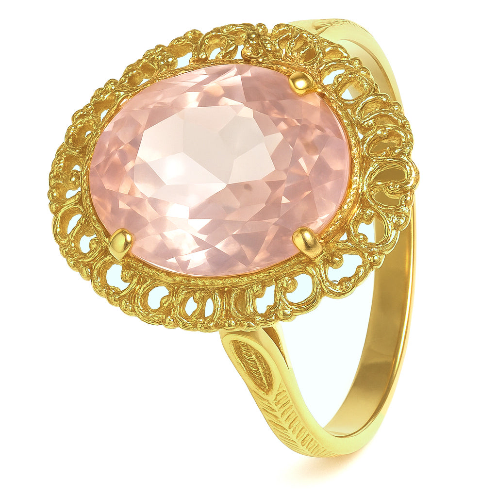 Anello - 18 carati Oro giallo - 6.50ct. tw. Quarzo