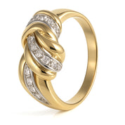 Anello - 18 carati Oro bianco, Oro giallo - 0.13ct. tw. Diamante (Naturale)