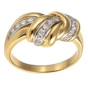 Anello - 18 carati Oro bianco, Oro giallo - 0.13ct. tw. Diamante (Naturale)