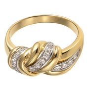 Anello - 18 carati Oro bianco, Oro giallo - 0.13ct. tw. Diamante (Naturale)