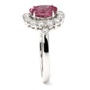 Anello - 18 carati Oro bianco - 1.72ct. tw. Diamante (Naturale) - Tormalina