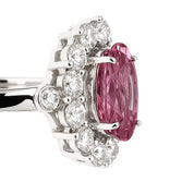 Anello - 18 carati Oro bianco - 1.72ct. tw. Diamante (Naturale) - Tormalina