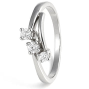 Anello - 18 carati Oro bianco - 0.085ct. tw. Diamante (Naturale)