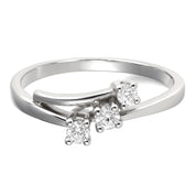 Anello - 18 carati Oro bianco - 0.085ct. tw. Diamante (Naturale)