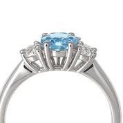 Anello - 18 carati Oro bianco - 1.72ct. tw. Topazio - Diamante