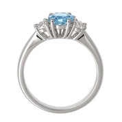 Anello - 18 carati Oro bianco - 1.72ct. tw. Topazio - Diamante