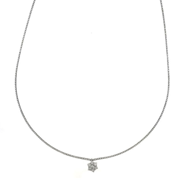 Collana con ciondolo - 18 carati Oro bianco - 0.42ct. tw. Diamante (Naturale)