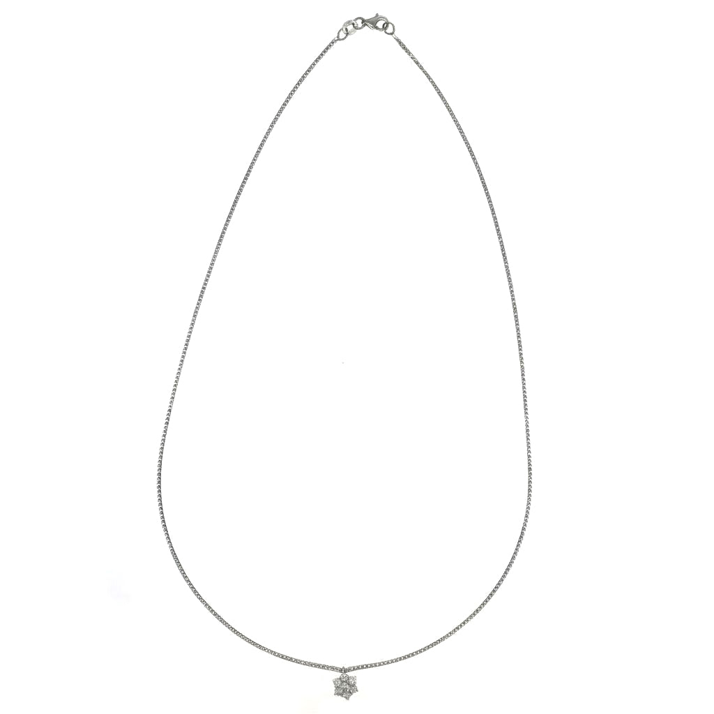 Collana con ciondolo - 18 carati Oro bianco - 0.42ct. tw. Diamante (Naturale)