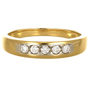 Anello - 18 carati Oro bianco, Oro giallo - 0.10ct. tw. Diamante (Naturale)