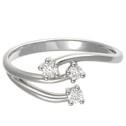 Anello - 18 carati Oro bianco - 0.12ct. tw. Diamante (Naturale)