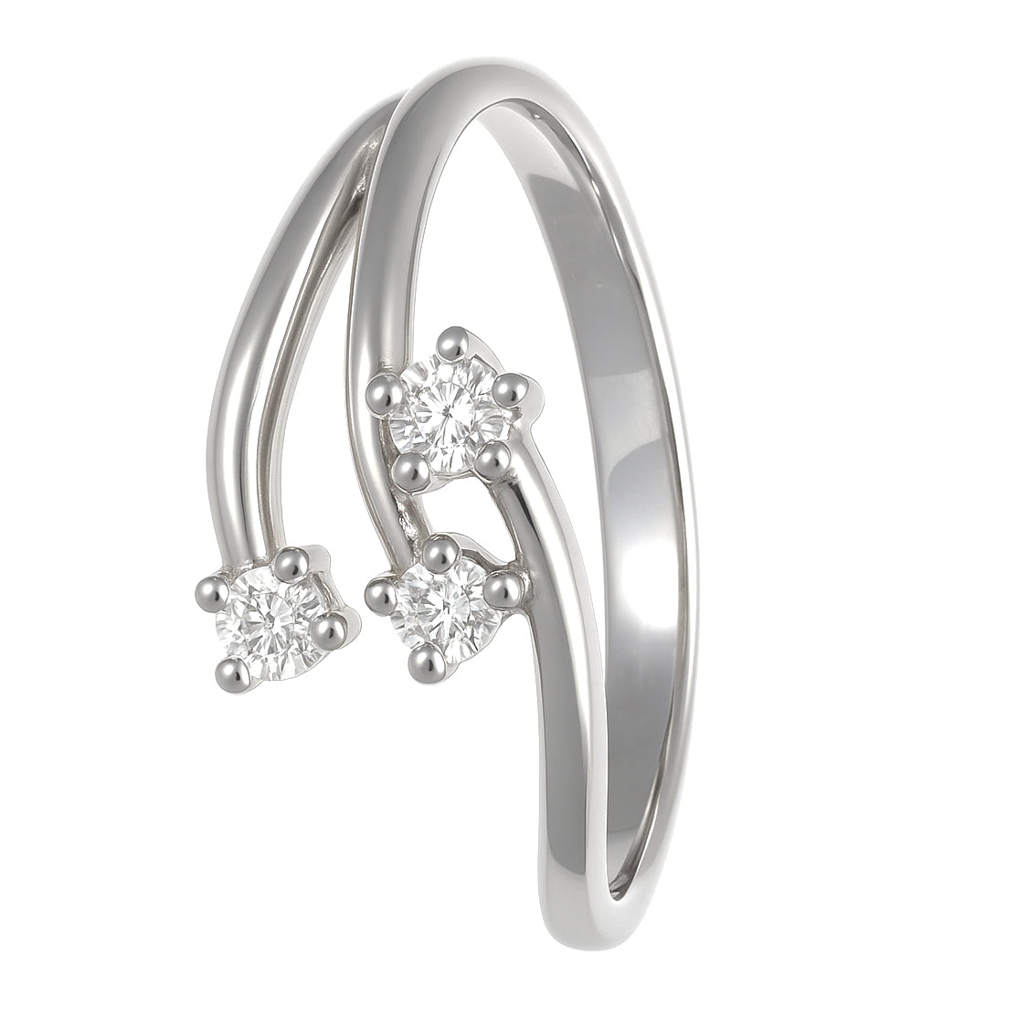 Anello - 18 carati Oro bianco - 0.12ct. tw. Diamante (Naturale)