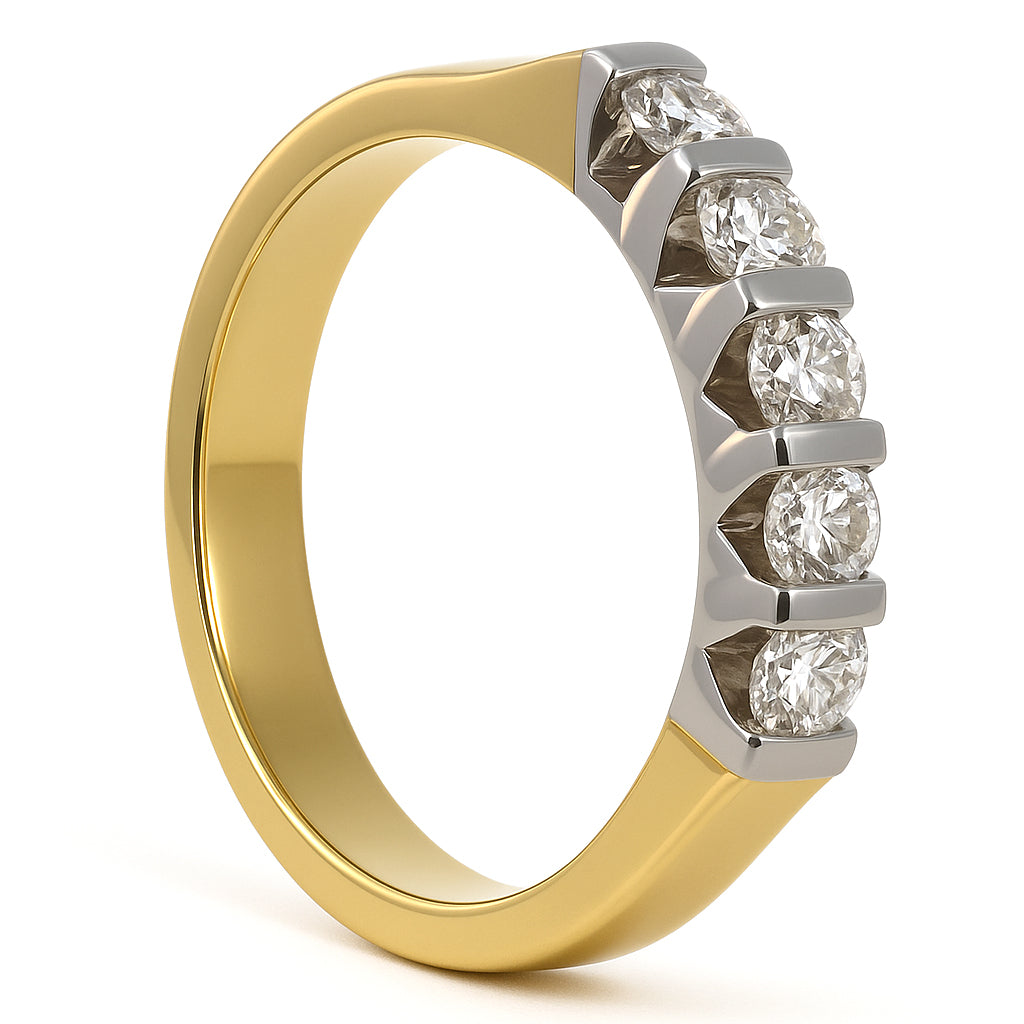 Anello - 18 carati Oro bianco, Oro giallo - 0.35ct. tw. Diamante (Naturale)