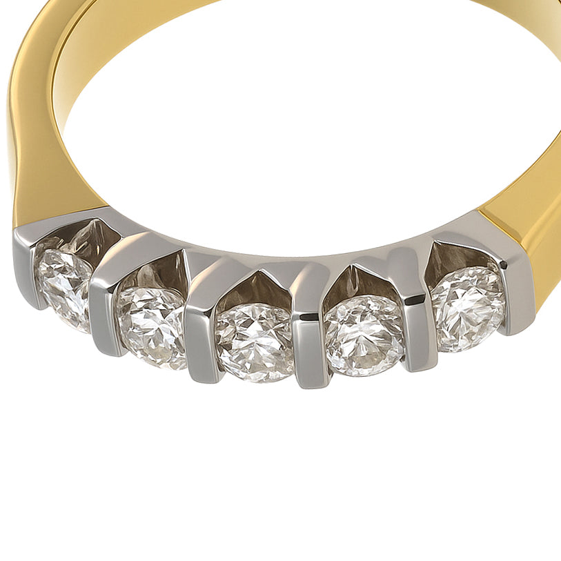 Anello - 18 carati Oro bianco, Oro giallo - 0.35ct. tw. Diamante (Naturale)