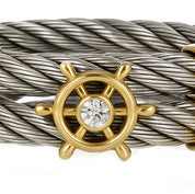 Anello - 18 carati Acciaio, Oro giallo - 0.01ct. tw. Diamante (Naturale)