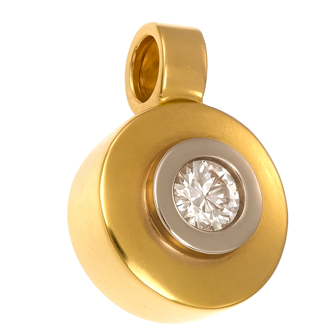 Ciondolo in Oro Giallo ,Oro Bianco 18 carati -Diamante