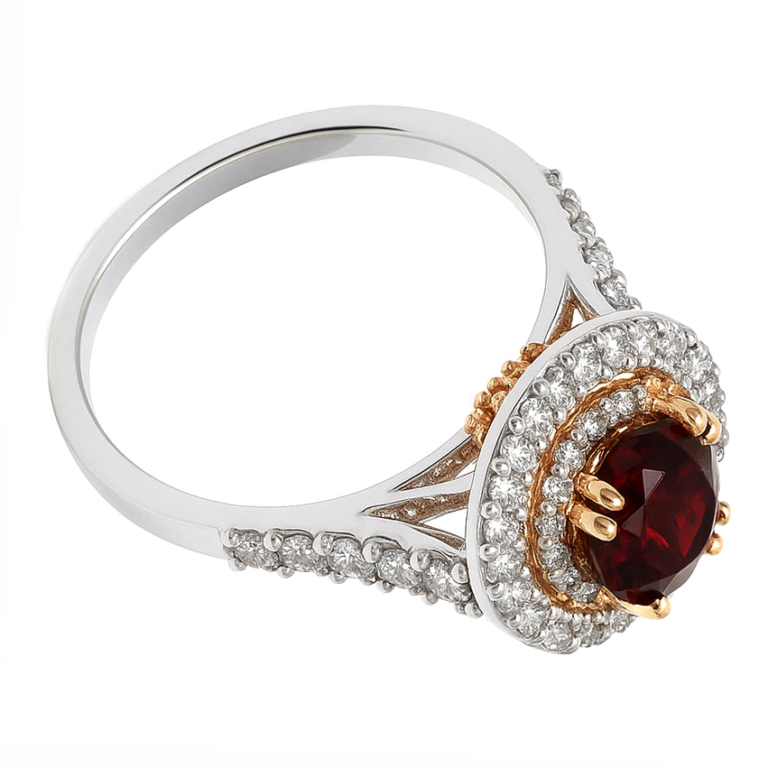 Anello - 18 carati Oro bianco, Oro rosa - 3.17ct. tw. Rubino - Diamante