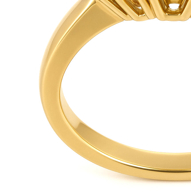 Anello - 18 carati Oro giallo - 0.92ct. tw. Smeraldo - Diamante