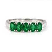 Anello - 18 carati Oro bianco - 0.70ct. tw. Smeraldo