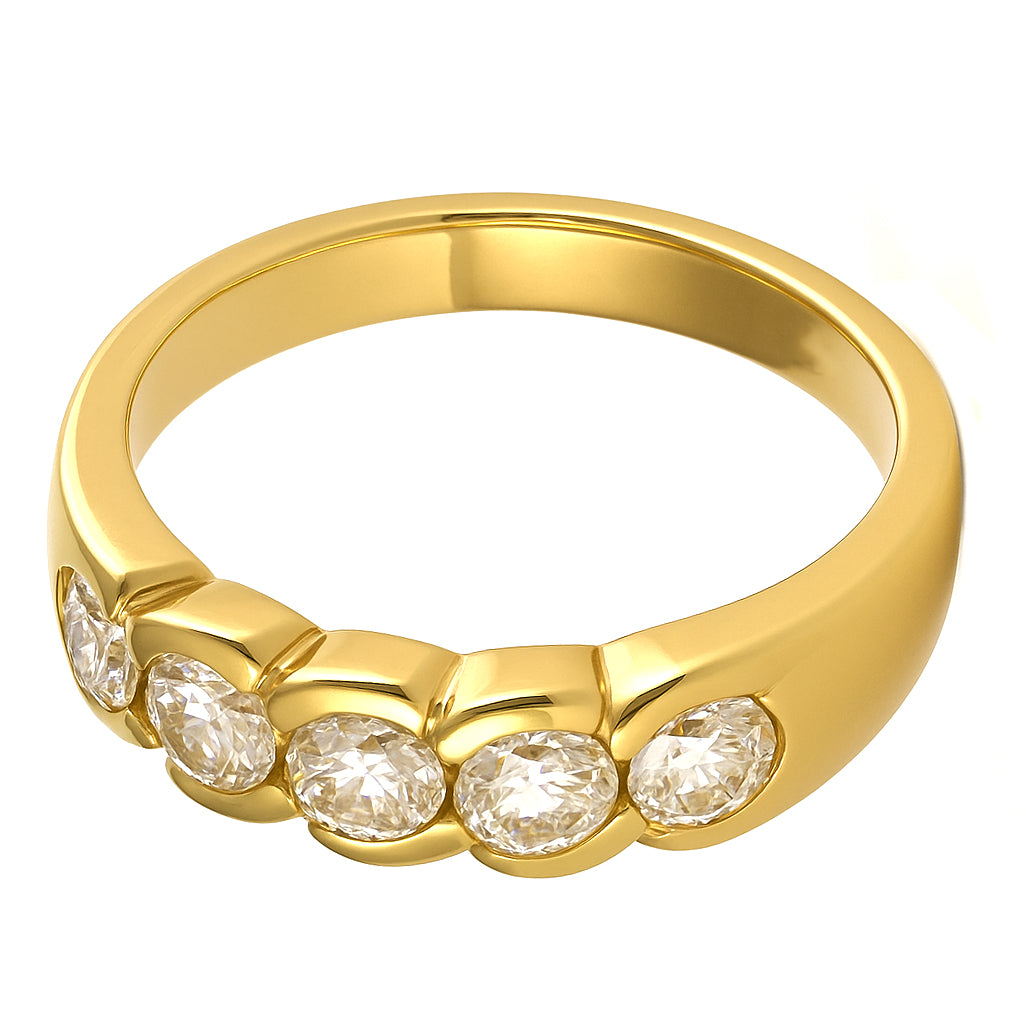 Anello - 18 carati Oro giallo - 0.85ct. tw. Diamante (Naturale)