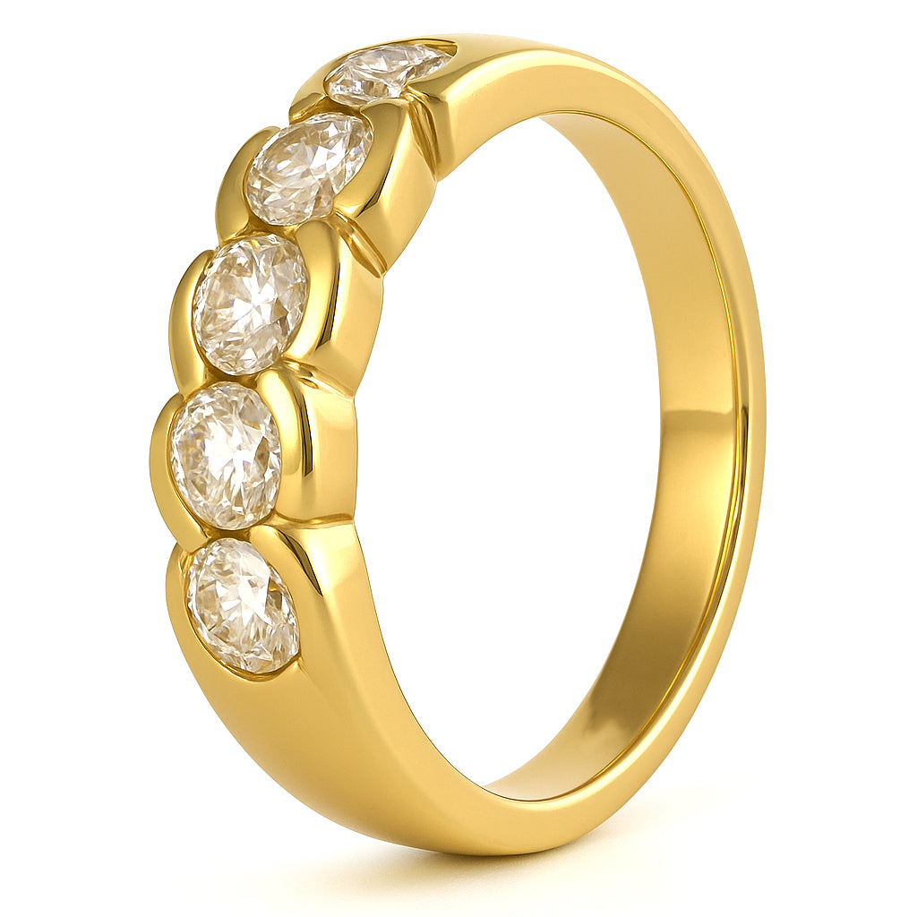 Anello - 18 carati Oro giallo - 0.85ct. tw. Diamante (Naturale)