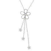 Collana con ciondolo - 18 carati Oro bianco - 0.12ct. tw. Diamante (Naturale)