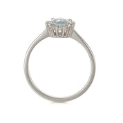 Anello - 18 carati Oro bianco - 0.83ct. tw. Acquamarina - Diamante