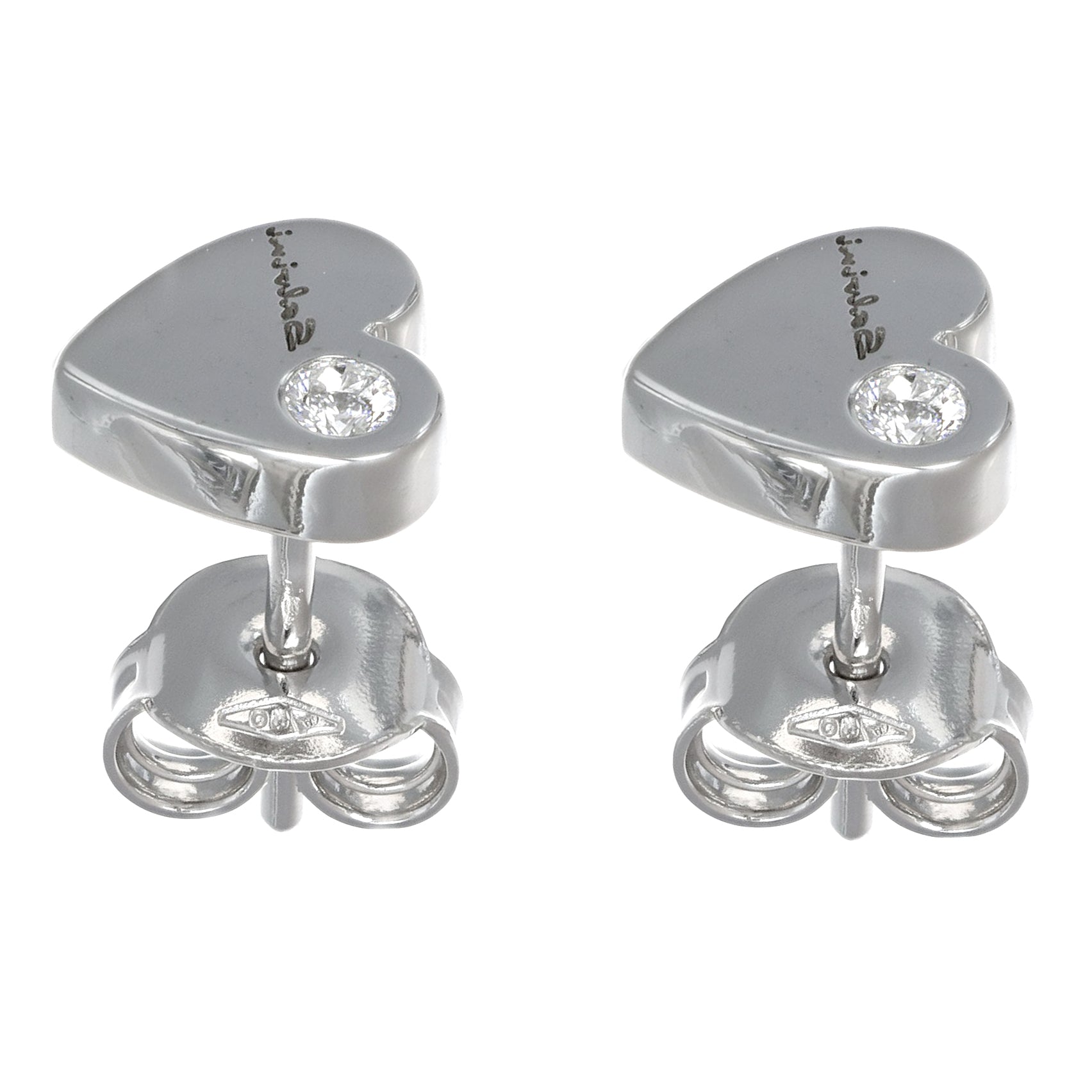 Orecchini - 18 carati Oro bianco - 0.03ct. tw. Diamante (Naturale)