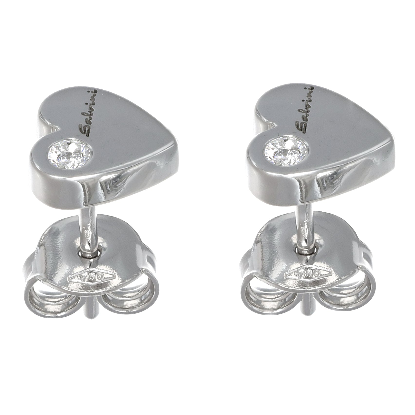 Orecchini - 18 carati Oro bianco - 0.03ct. tw. Diamante (Naturale)