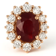 Orecchini - 18 carati Oro rosa - 3.10ct. tw. Rubino - Diamante