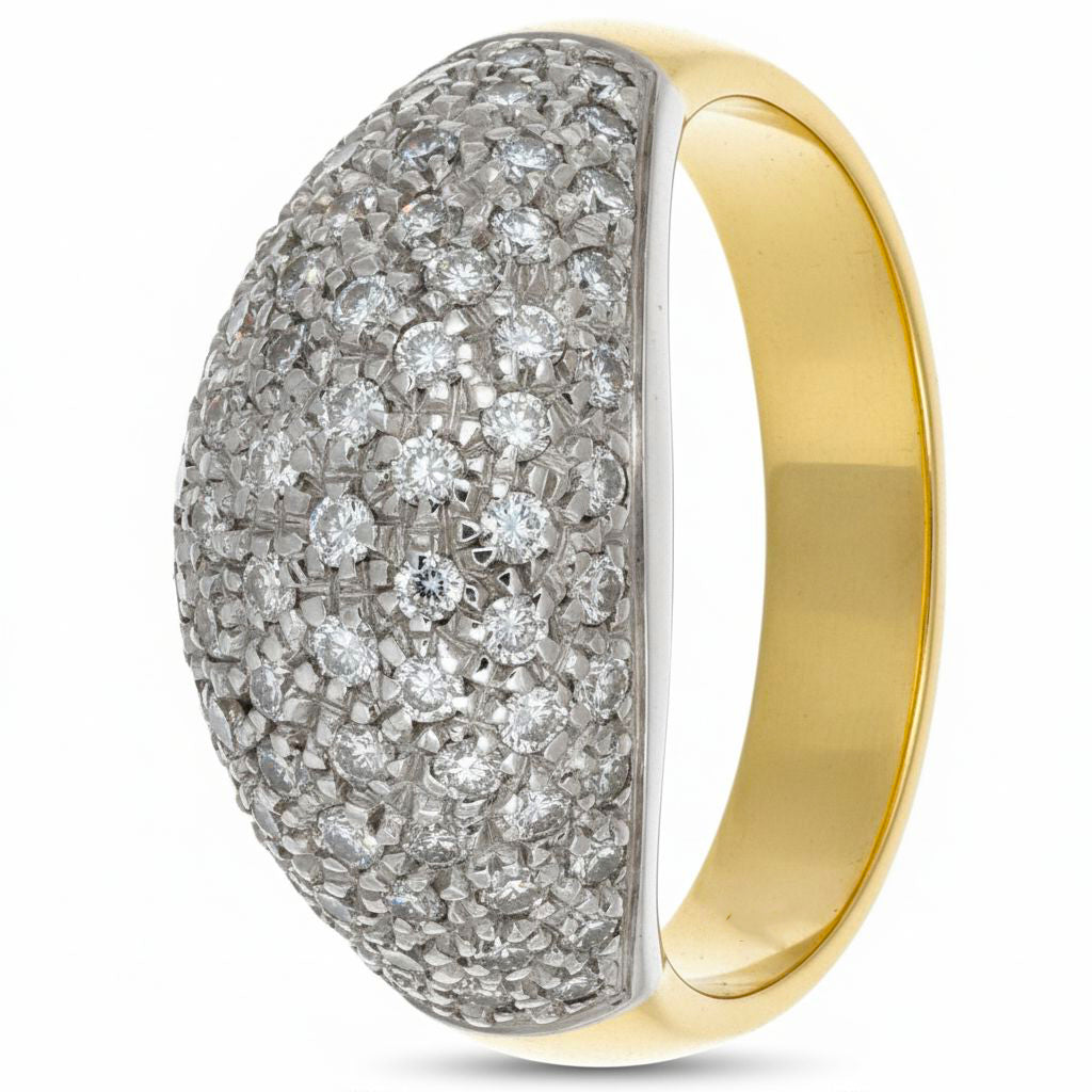 Anello - 18 carati Oro bianco, Oro giallo - 0.80ct. tw. Diamante (Naturale)